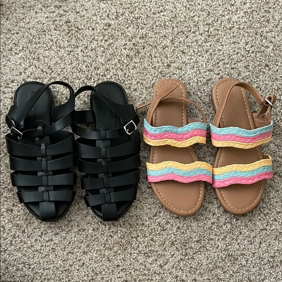 Colorful and Black Women's Sandals - Picture 1 of 5